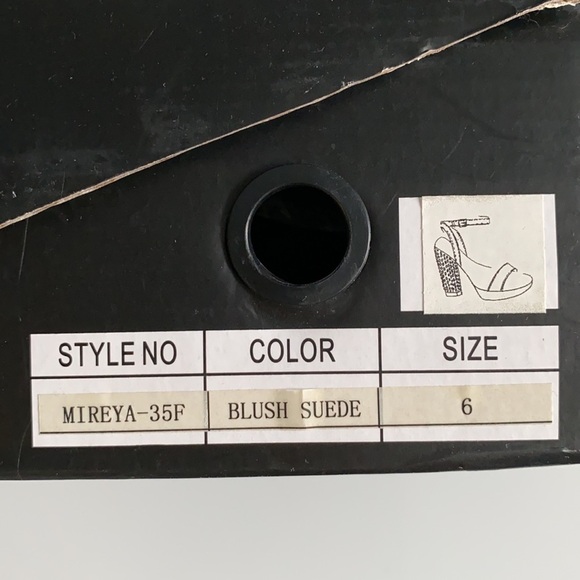 Jacobies Blush Pink Platform Sparkle Gold Heels 6​ - Picture 14 of 15